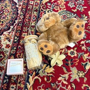 Mama Reusable Cup Gift Set - Cream "mama" Script Design Necklace and Hair Clip